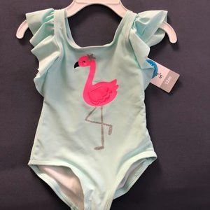 Carter's girls 12M flamingo bathing suit NEW